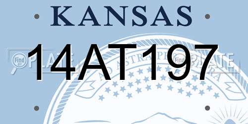 14AT197 Kansas License Plate