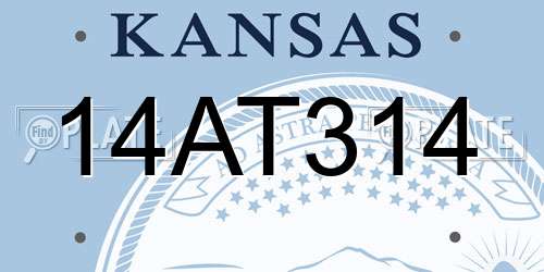 14AT314 Kansas License Plate