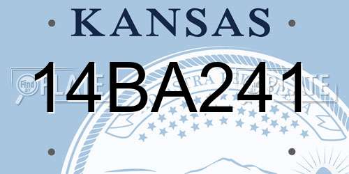 14BA241 Kansas License Plate