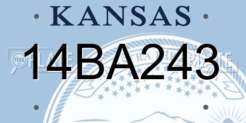 14BA243 Kansas License Plate