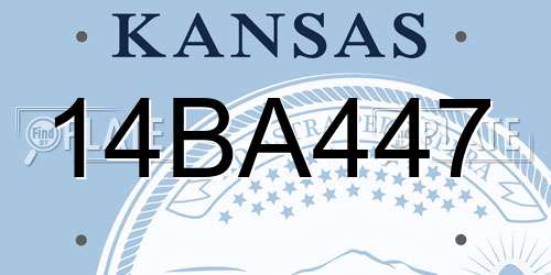 14BA447 Kansas License Plate