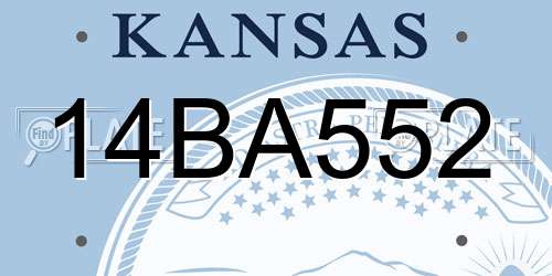 14BA552 Kansas License Plate
