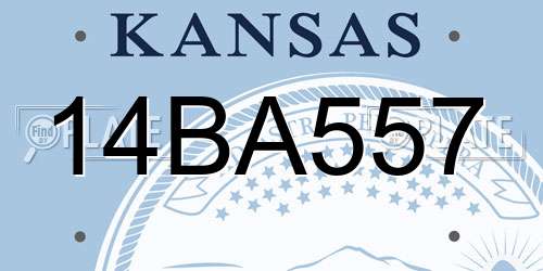 14BA557 Kansas License Plate