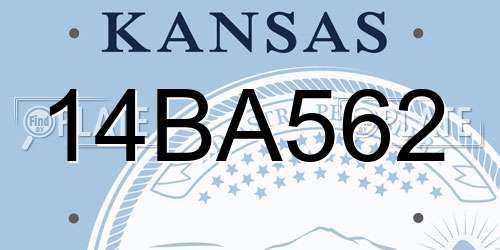 14BA562 Kansas License Plate