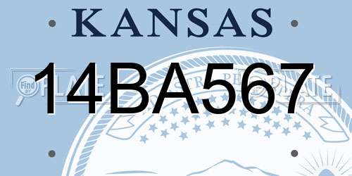 14BA567 Kansas License Plate