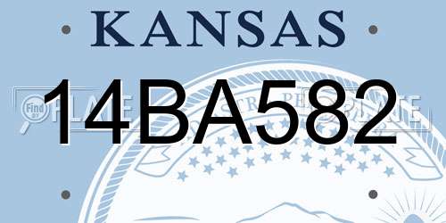 14BA582 Kansas License Plate