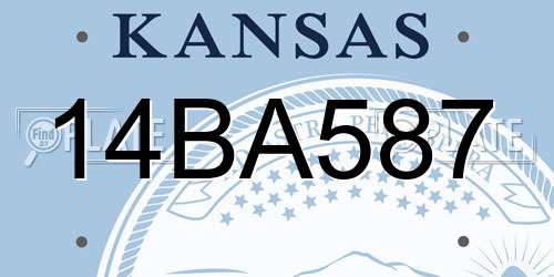 14BA587 Kansas License Plate