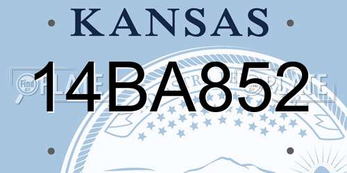 14BA852 Kansas License Plate