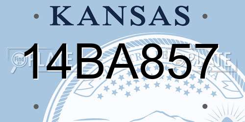 14BA857 Kansas License Plate