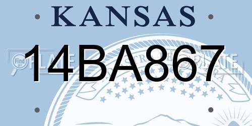 14BA867 Kansas License Plate