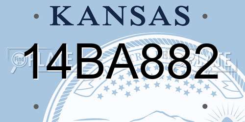14BA882 Kansas License Plate