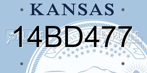 14BD477 Kansas License Plate