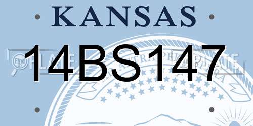 14BS147 Kansas License Plate