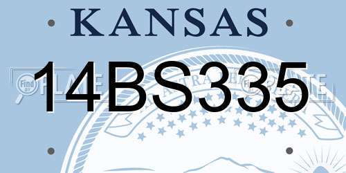 14BS335 Kansas License Plate