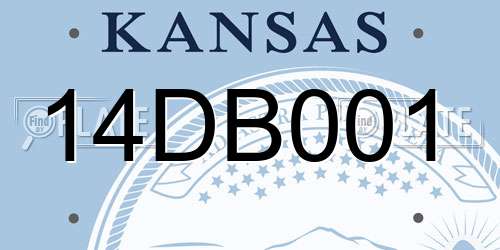14DB001 Kansas License Plate