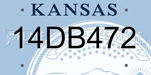 14DB472 Kansas License Plate