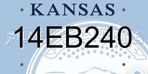 14EB240 Kansas License Plate