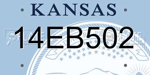 14EB502 Kansas License Plate
