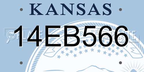 14EB566 Kansas License Plate