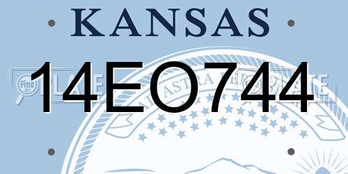 14EO744 Kansas License Plate