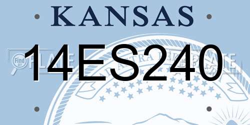 14ES240 Kansas License Plate