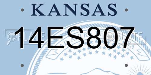 14ES807 Kansas License Plate