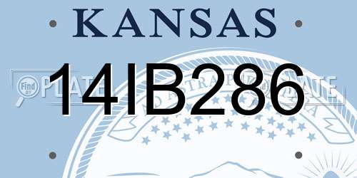 14IB286 Kansas License Plate