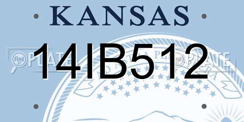 14IB512 Kansas License Plate