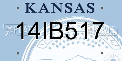 14IB517 Kansas License Plate