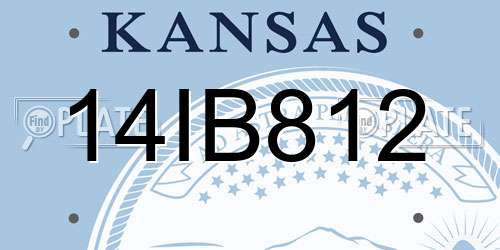 14IB812 Kansas License Plate