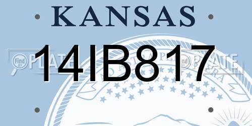 14IB817 Kansas License Plate