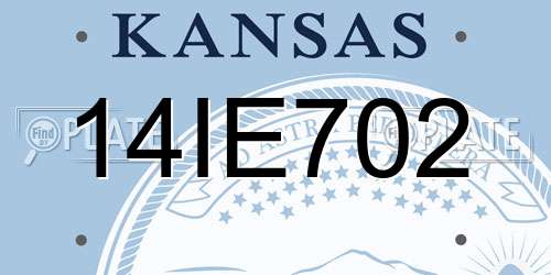 14IE702 Kansas License Plate