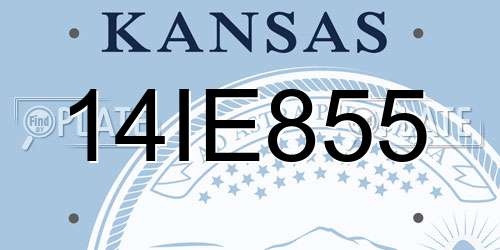 14IE855 Kansas License Plate