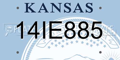 14IE885 Kansas License Plate