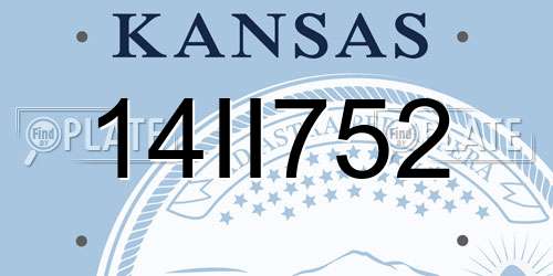 14II752 Kansas License Plate