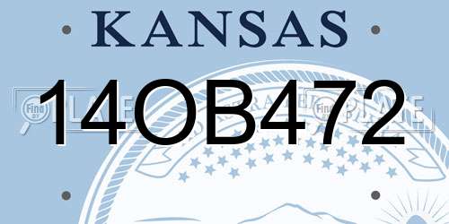 14OB472 Kansas License Plate