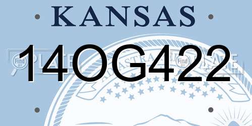 14OG422 Kansas License Plate