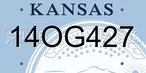 14OG427 Kansas License Plate