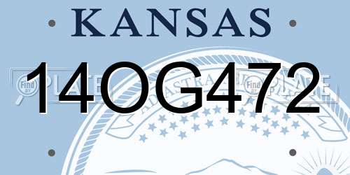 14OG472 Kansas License Plate