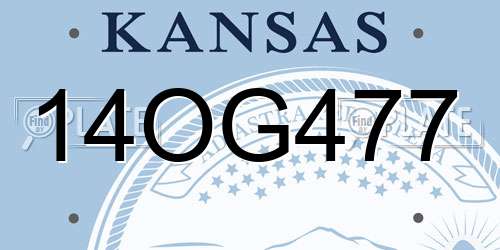14OG477 Kansas License Plate