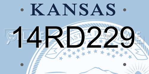 14RD229 Kansas License Plate