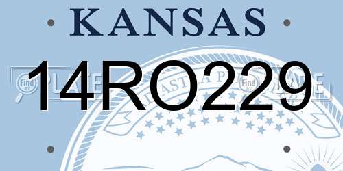 14RO229 Kansas License Plate
