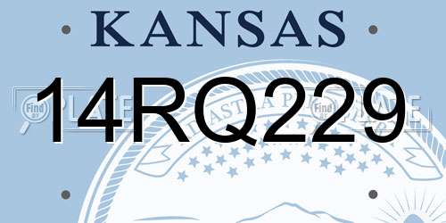 14RQ229 Kansas License Plate