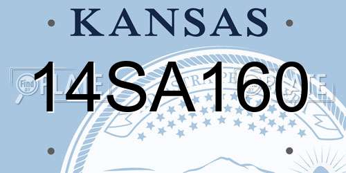 14SA160 Kansas License Plate