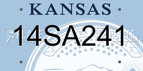 14SA241 Kansas License Plate