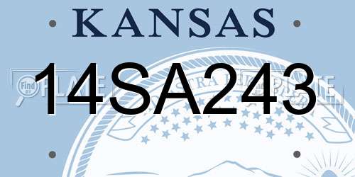 14SA243 Kansas License Plate