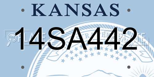 14SA442 Kansas License Plate