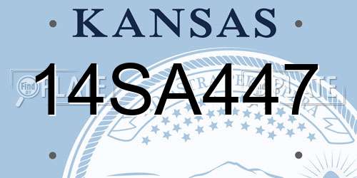 14SA447 Kansas License Plate