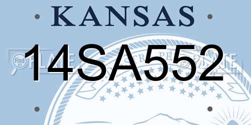 14SA552 Kansas License Plate