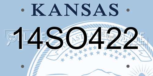 14SO422 Kansas License Plate